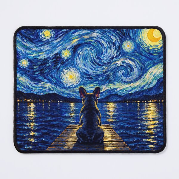 Item preview, Funny French Bulldog Starry Night Painting Bridge Star Mom Dad Kids designed and sold by FurryHavenPH.