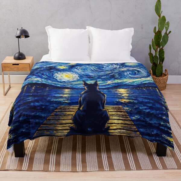 Item preview, Funny German Pinscher Starry Night Painting Bridge Star Mom Dad Kids designed and sold by FurryHavenPH.