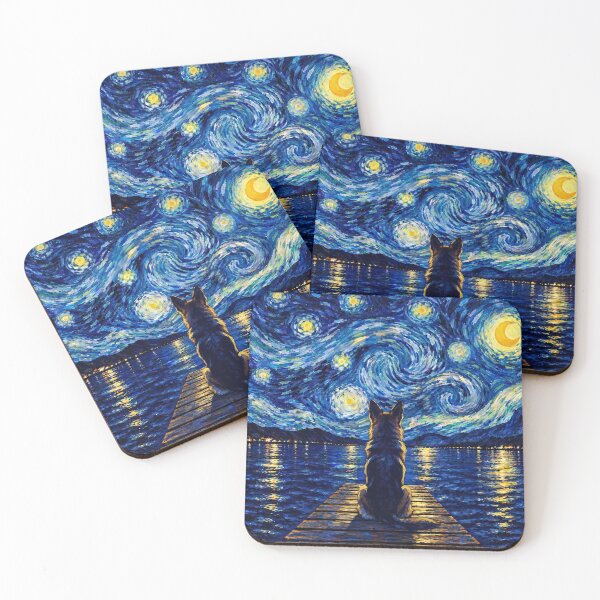 Item preview, Funny German Shepherd Starry Night Painting Bridge Star Mom Dad Kids designed and sold by FurryHavenPH.