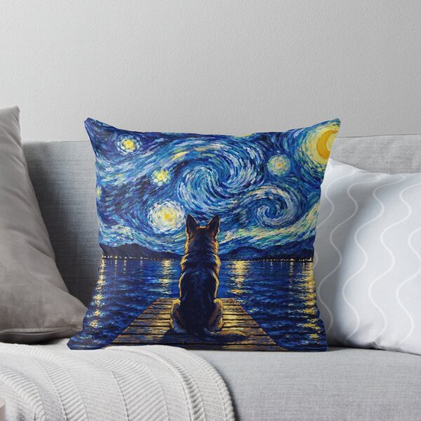 Item preview, Funny German Shepherd Starry Night Painting Bridge Star Mom Dad Kids designed and sold by FurryHavenPH.