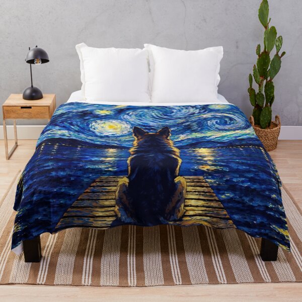 Item preview, Funny German Shepherd Starry Night Painting Bridge Star Mom Dad Kids designed and sold by FurryHavenPH.