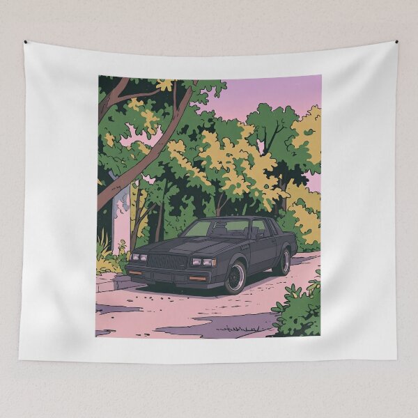 Item preview, 1987 Buick GNX Retro Anime Aesthetic Turbo Muscle Car Art designed and sold by Motorline44.