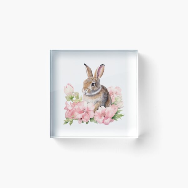 Item preview, Pink Lily Bunny | Elegant Floral Aesthetic Art designed and sold by Mandayartstudio.