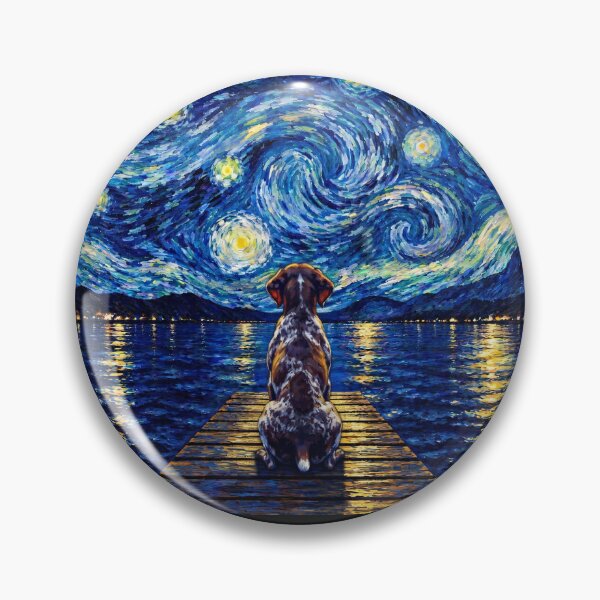 Item preview, Funny German Shorthaired Pointer Starry Night Painting Bridge Star Mom Dad Kids designed and sold by FurryHavenPH.