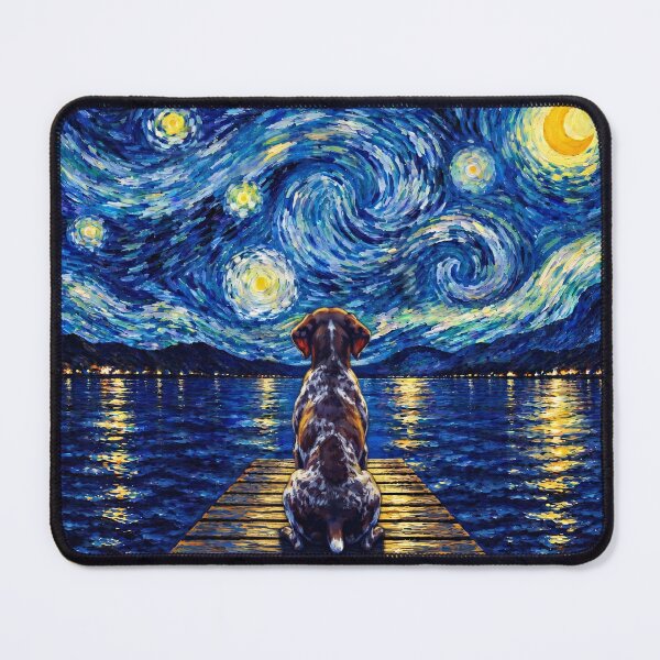 Item preview, Funny German Shorthaired Pointer Starry Night Painting Bridge Star Mom Dad Kids designed and sold by FurryHavenPH.