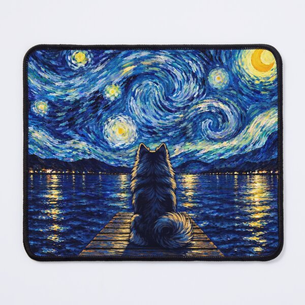 Item preview, Funny German Spitz Starry Night Painting Bridge Star Mom Dad Kids designed and sold by FurryHavenPH.