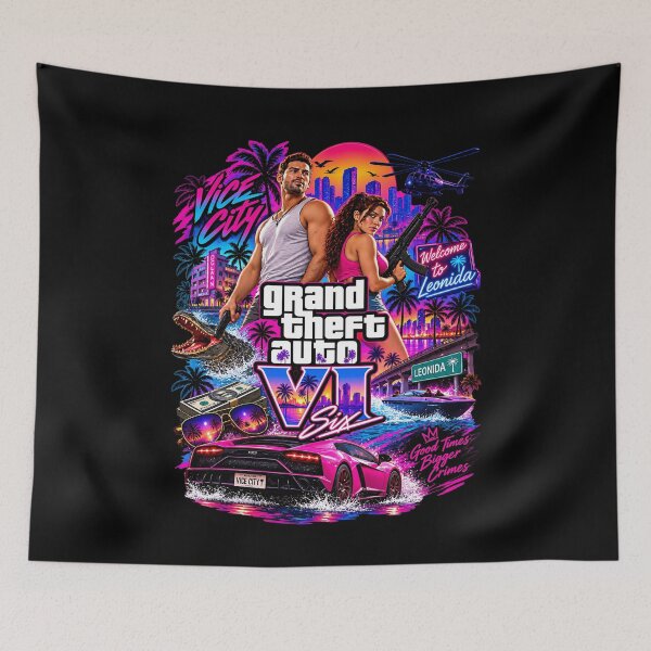 Item preview, Neon Crime City Couple Synthwave Collage designed and sold by chiarodilunae.