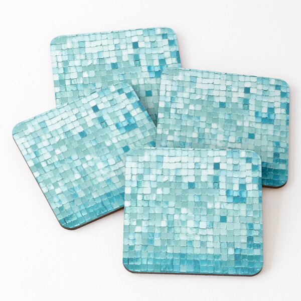 Item preview, Aqua Mosaic – Pastel Turquoise & Teal Impasto Abstract designed and sold by Fun In The Sun .