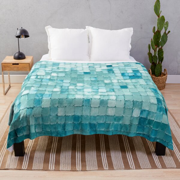 Item preview, Aqua Mosaic – Pastel Turquoise & Teal Impasto Abstract designed and sold by Fun In The Sun .