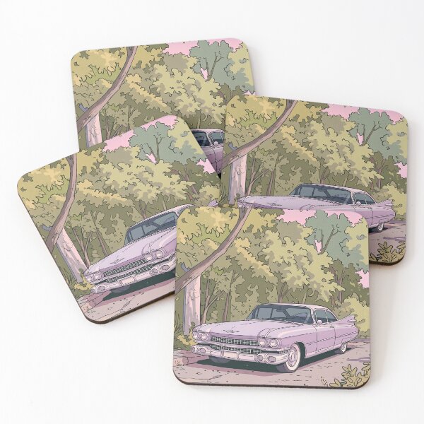Item preview, 1959 Cadillac Eldorado Retro Anime Aesthetic Classic American Car Art designed and sold by Motorline44.