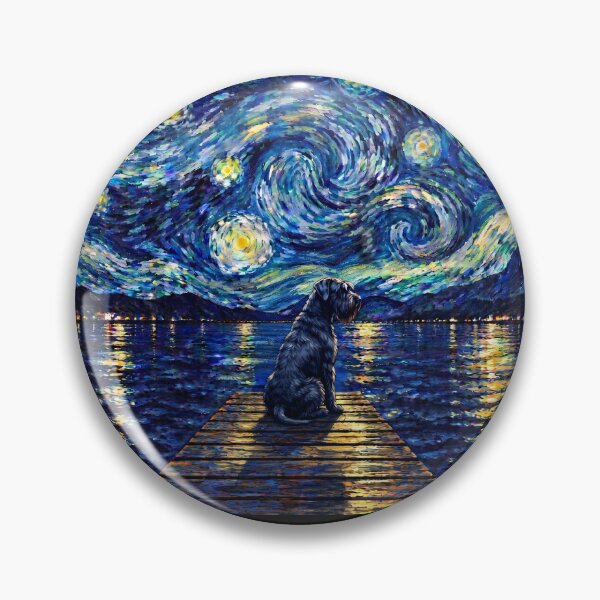Item preview, Funny Giant Schnauzer Starry Night Painting Bridge Star Mom Dad Kids designed and sold by FurryHavenPH.