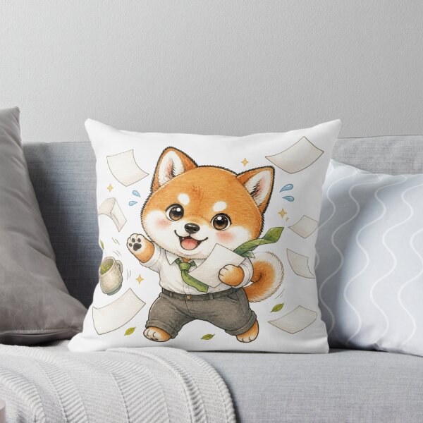 Item preview, Red Shiba Inu Deadline Panic designed and sold by Kawaii Matcha Studio.