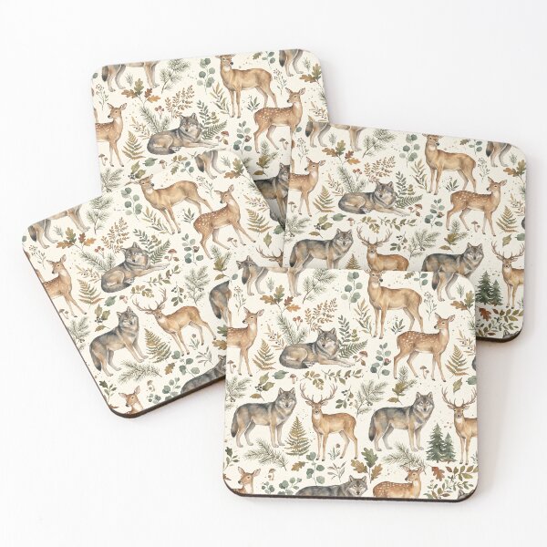 Item preview, Woodland Wildlife Wolves Deers designed and sold by naragon4289.