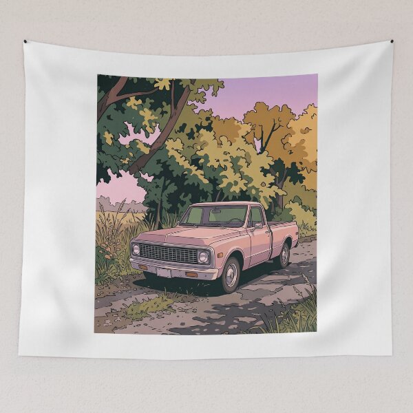 Item preview, 1972 Chevrolet C10 Pickup Retro Anime Aesthetic Classic Truck Art designed and sold by Motorline44.