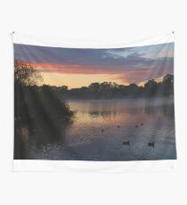 Ducks at dawn on the river Wall Tapestry