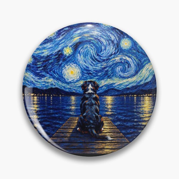 Item preview, Funny Greater Swiss Mountain Starry Night Painting Bridge Star Mom Dad Kids designed and sold by FurryHavenPH.