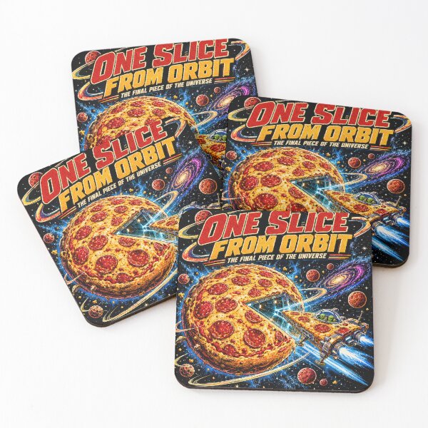 Item preview, One Slice From Orbit – Funny Pizza Planet Retro Sci-Fi Comic designed and sold by kaipapershop.