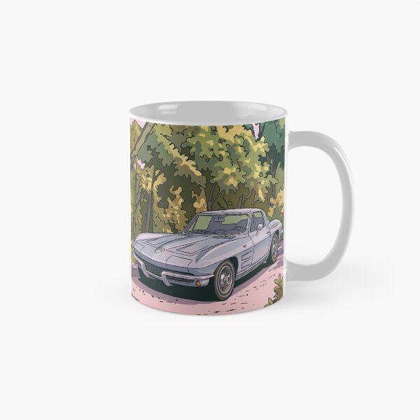 Item preview, 1963 Chevrolet Corvette C2 Sting Ray Retro Anime Aesthetic Classic Sports Car Art designed and sold by Motorline44.