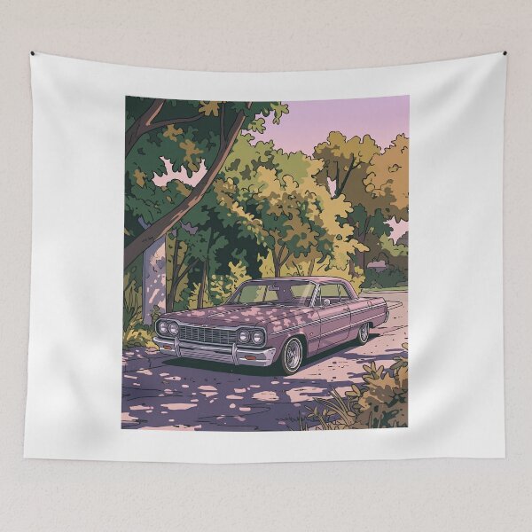 Item preview, 1964 Chevrolet Impala Retro Anime Aesthetic Classic Lowrider Car Art designed and sold by Motorline44.