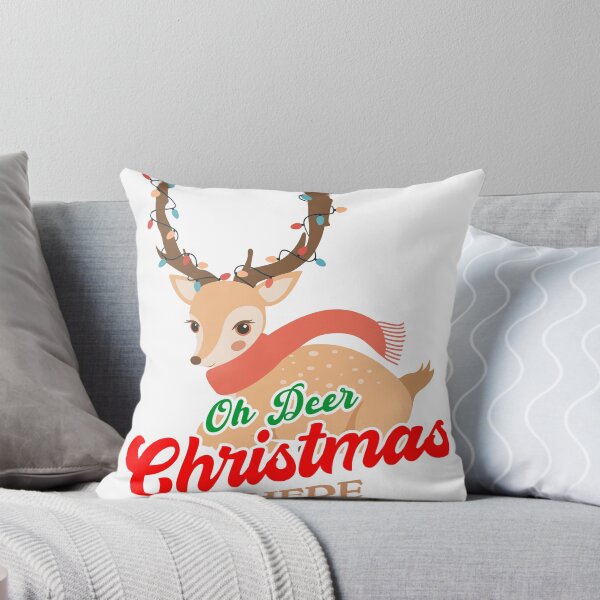 Item preview, Oh Deer Christmas Is Here – Cute Reindeer With Christmas Lights designed and sold by Jose Art Studio.