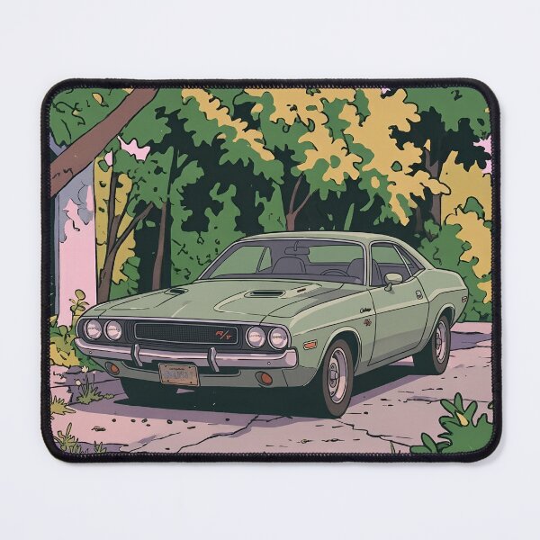 Item preview, 1970 Dodge Challenger RT Retro Anime Aesthetic Classic Muscle Car Art designed and sold by Motorline44.