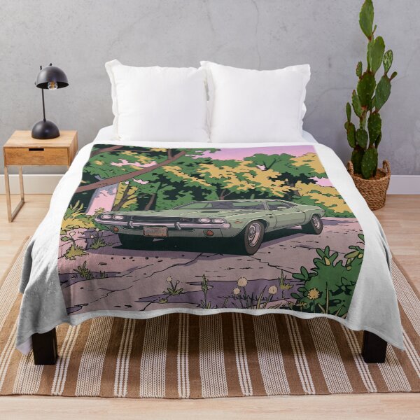 Item preview, 1970 Dodge Challenger RT Retro Anime Aesthetic Classic Muscle Car Art designed and sold by Motorline44.