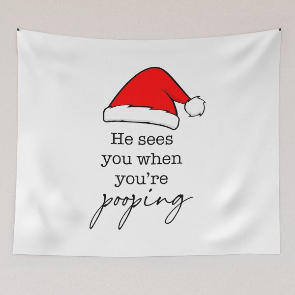 Item preview, He Sees You When You're Pooping – Funny Santa Hat Bathroom Christmas designed and sold by Jose Art Studio.