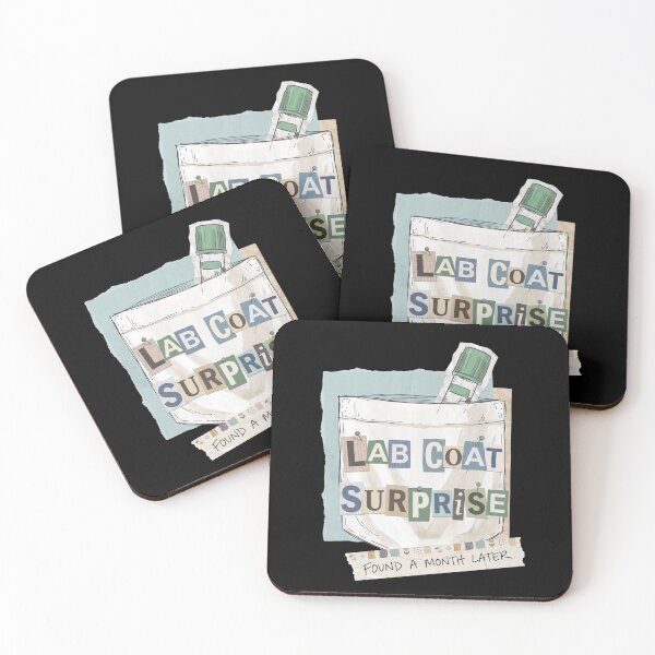 Item preview, Lab Coat Surprise Found a Month Later – Medical Lab Pocket Specimen Humor Whimsical Collage Art designed and sold by Luminari Creations.