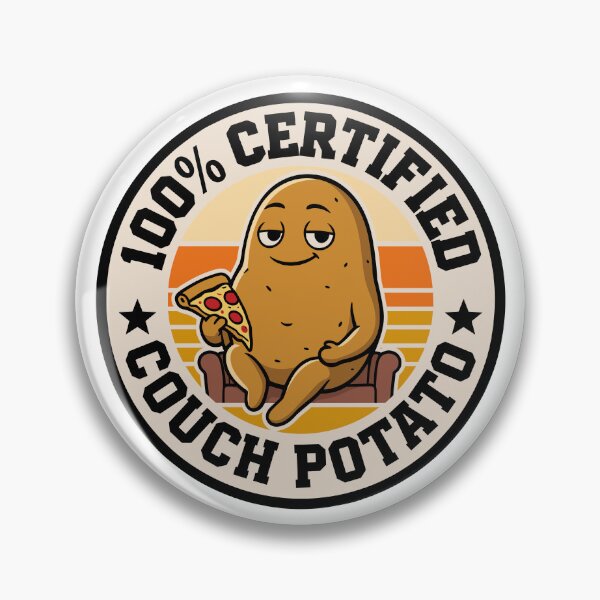 Item preview, 100% Certified Couch Potato Funny Retro Potato Badge Design designed and sold by JPees.