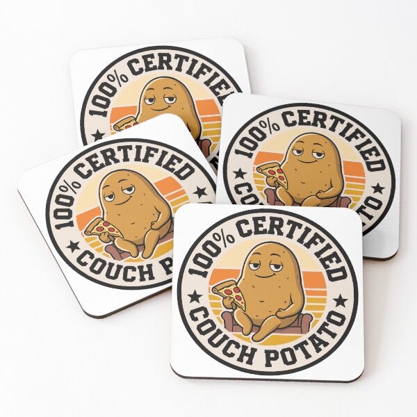 Item preview, 100% Certified Couch Potato Funny Retro Potato Badge Design designed and sold by JPees.