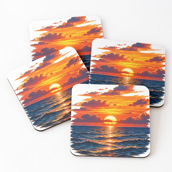 Item preview, Golden Ocean Sunset – Vibrant Seascape Art designed and sold by aliyehc.