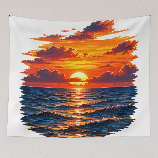 Item preview, Golden Ocean Sunset – Vibrant Seascape Art designed and sold by aliyehc.