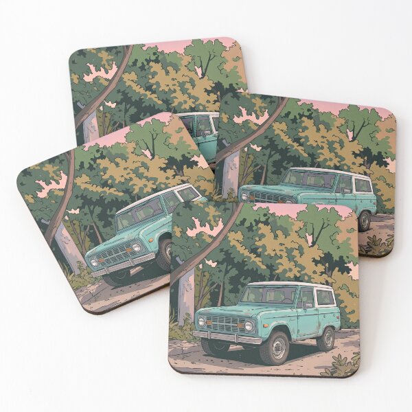 Item preview, Classic Ford Bronco Retro Anime Aesthetic Vintage 4x4 SUV Art designed and sold by Motorline44.