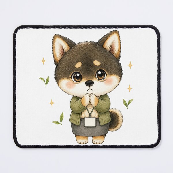 Item preview, Apologetic Office Sesame Shiba Inu designed and sold by Kawaii Matcha Studio.