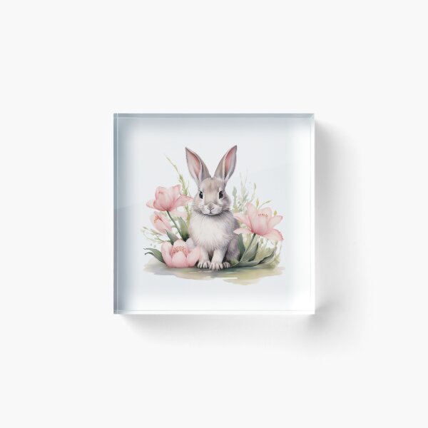 Item preview, Pink Lily Bunny | Elegant Floral Aesthetic Art designed and sold by Mandayartstudio.