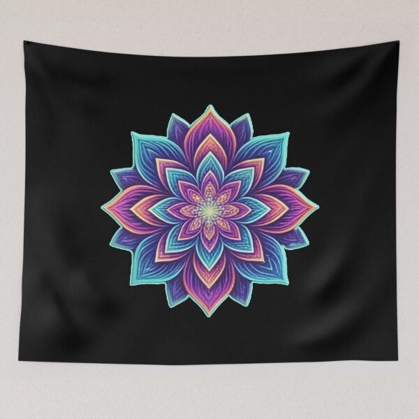 Item preview, Colourful Mandala Flower Boho Sacred Geometry Art designed and sold by Jt41.