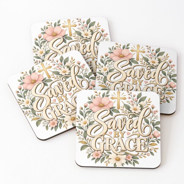 Item preview, Saved by Grace Christian Floral Cross Design designed and sold by GraceBloom by AlbertoGC.