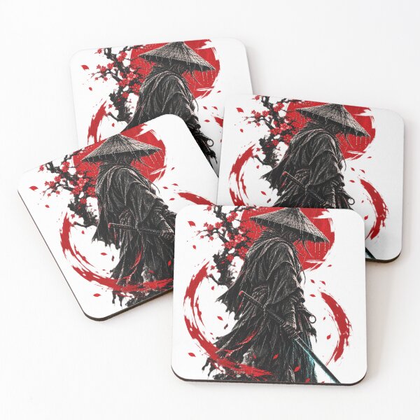Item preview, Neon Ronin: Crimson Moon Samurai Art designed and sold by ShadowKage | Ninja Streetwear.