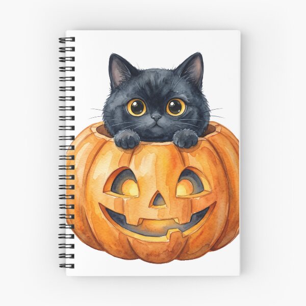 Item preview, Cute Black Cat Peeking Pumpkin Watercolor Art designed and sold by Digitalphoto4u.