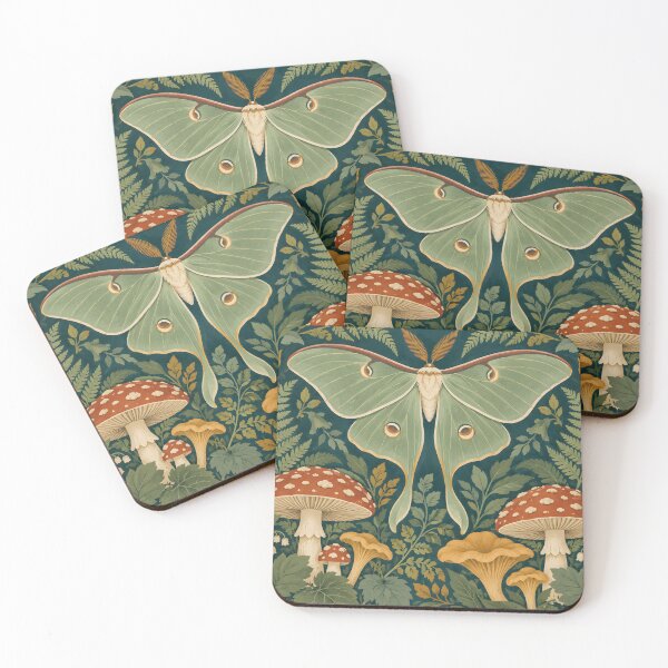 Item preview, Luna Moth and Woodland Mushrooms designed and sold by AuraMuse Studio.