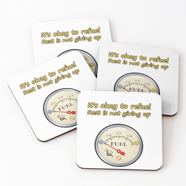 Item preview, It's Okay To Refuel Mental Health Mood Gauge Stick Man designed and sold by RDMOption.