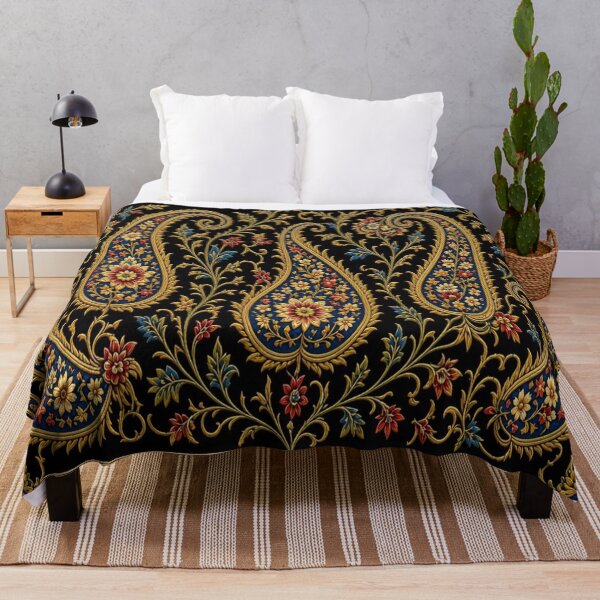 Item preview, Luxury Golden Paisley Motif Oriental Floral Crest designed and sold by Breezes-of-Ida.