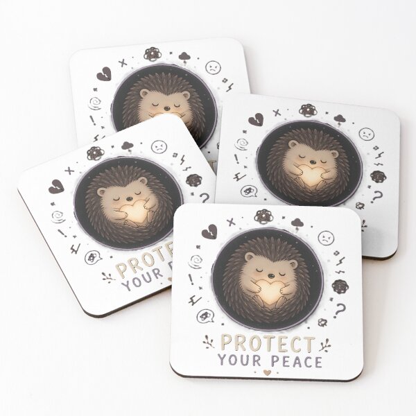Item preview, Protect Your Peace Hedgehog – Cute Introvert Self Care and Mental Wellness Art designed and sold by dreamz-world.
