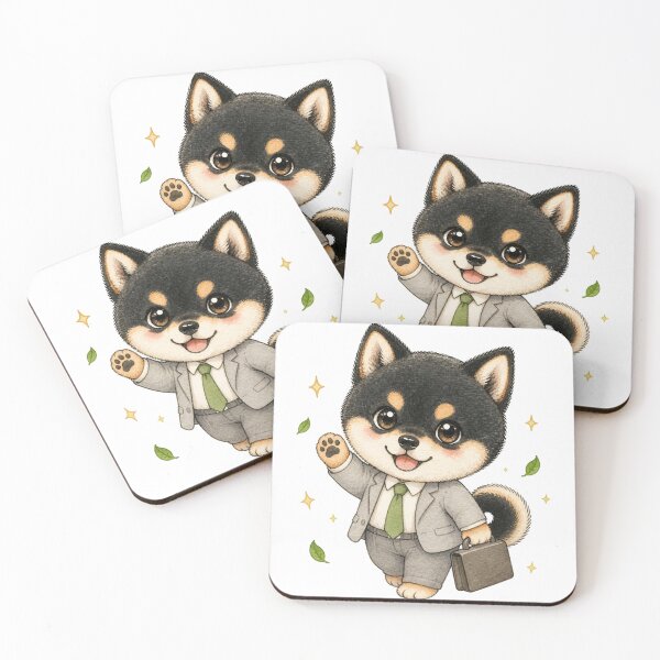 Item preview, Black and Tan Shiba Inu Leaving Work on Time designed and sold by Kawaii Matcha Studio.