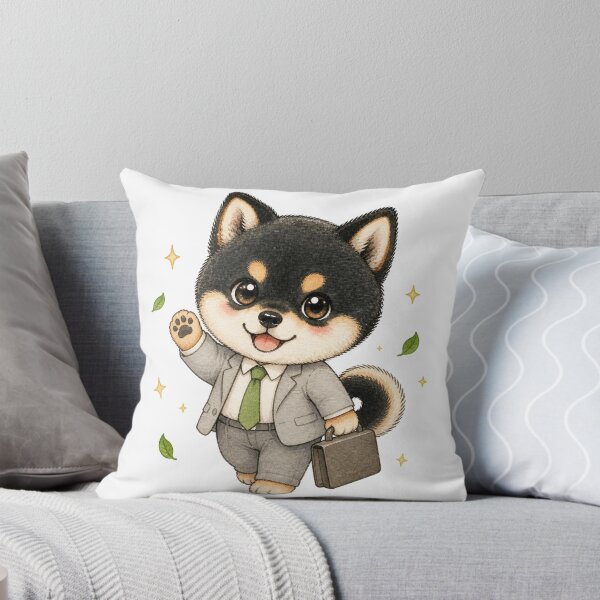 Item preview, Black and Tan Shiba Inu Leaving Work on Time designed and sold by Kawaii Matcha Studio.