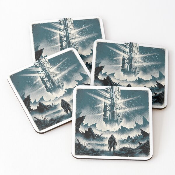 Item preview, Glowing Runed Monolith Sci-Fi Landscape Art designed and sold by LayercraftArt.