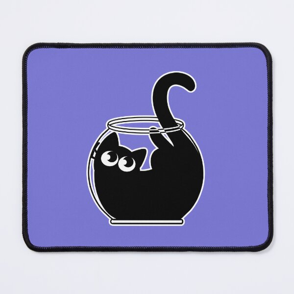 Item preview, Funny Black Cat Squeezed Into Fishbowl Drawing designed and sold by magdalenanegra.