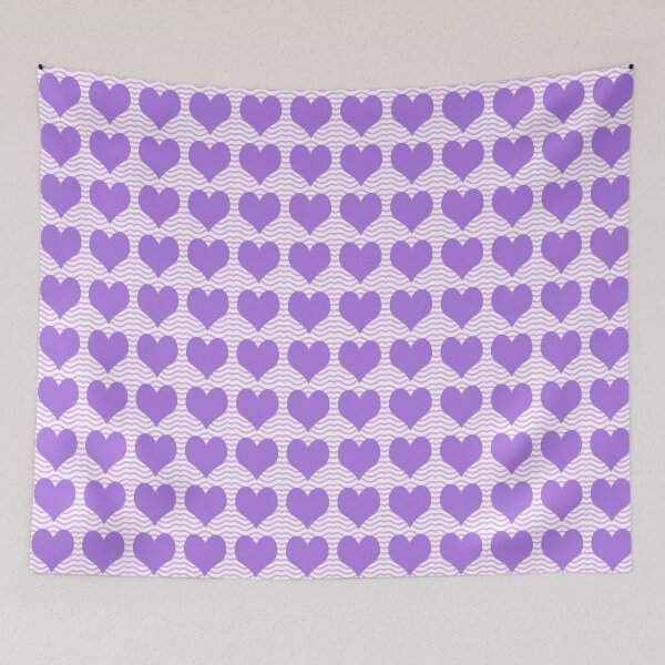 Item preview, Hearts Purple White Pattern designed and sold by ArtbyDebbieC.