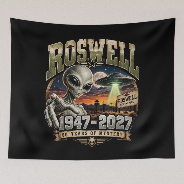 Item preview, Copy of Roswell UFO 2027 – 80 Years of Mystery Vintage Alien 1947–2027 designed and sold by dhmnee.