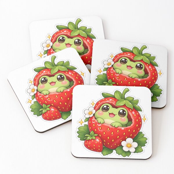 Item preview, Strawberry Frog Cute Sticker designed and sold by ArtCrushWorks.